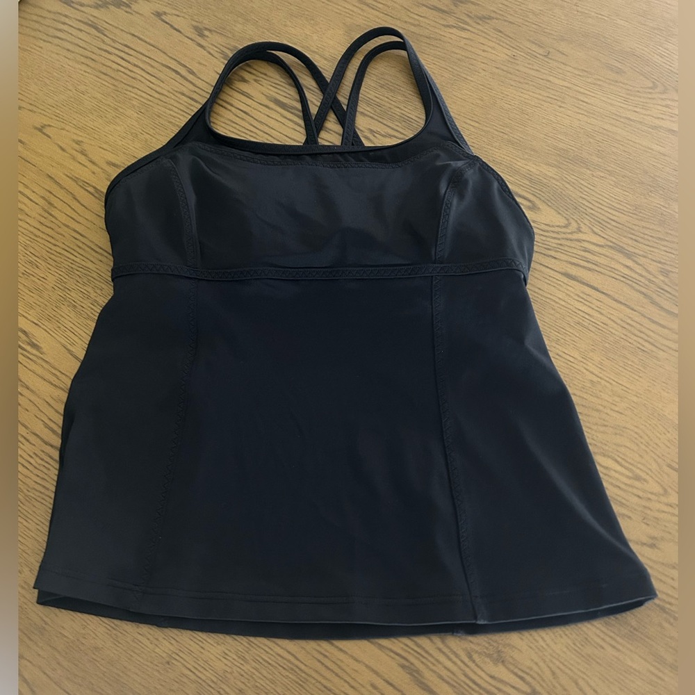 Lands' End Women's Black swim top.